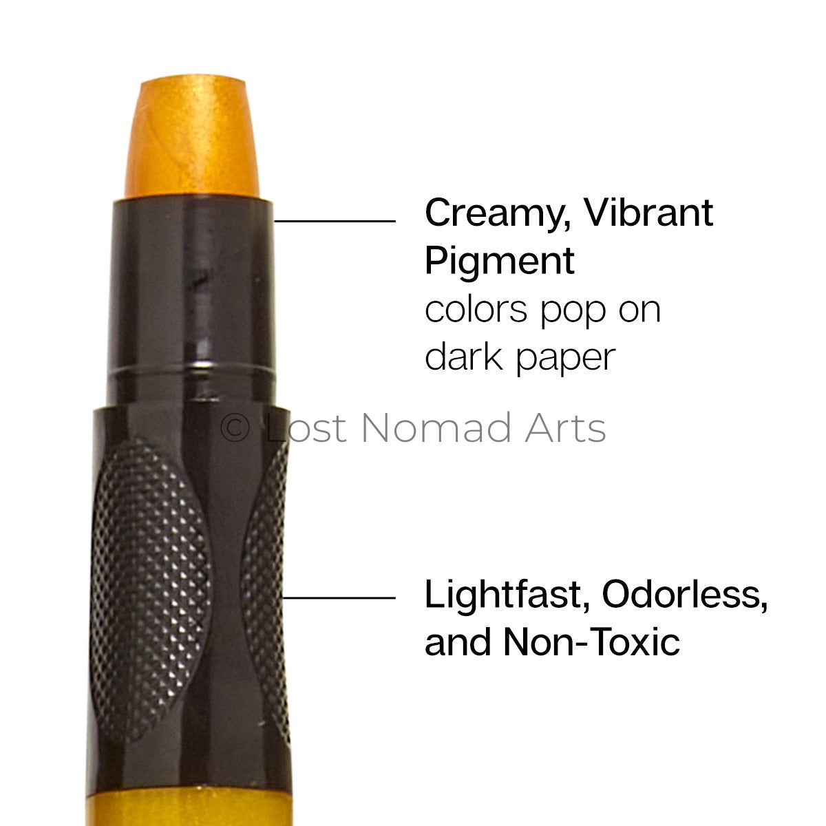 Mixed Media Gel Stick Crayons - 12 Metallic Colors
