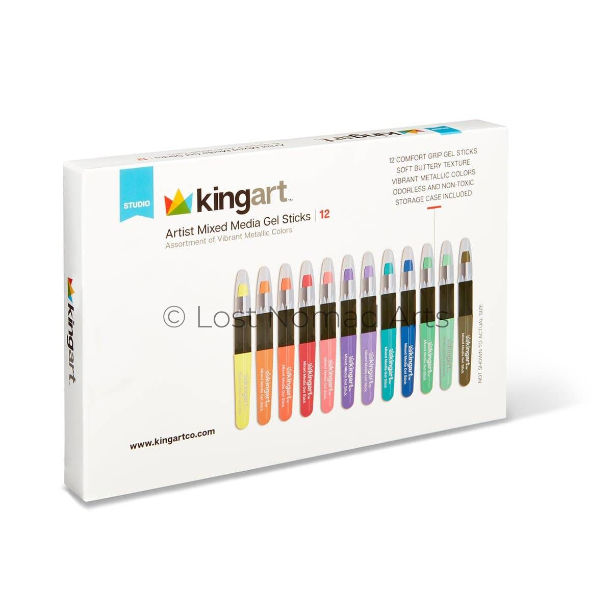 Mixed Media Gel Stick Crayons - 12 Metallic Colors